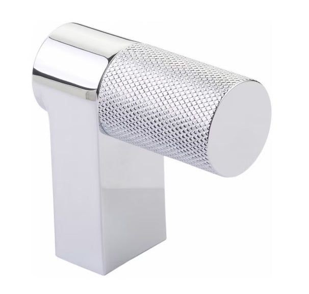 The Emtek Select Rectangular Knurled Cabinet Finger Pull 2" in Polished Chrome finish