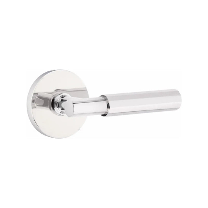 Emtek Select T-Bar Faceted Lever with Disk Rosette in Polished Chrome finish