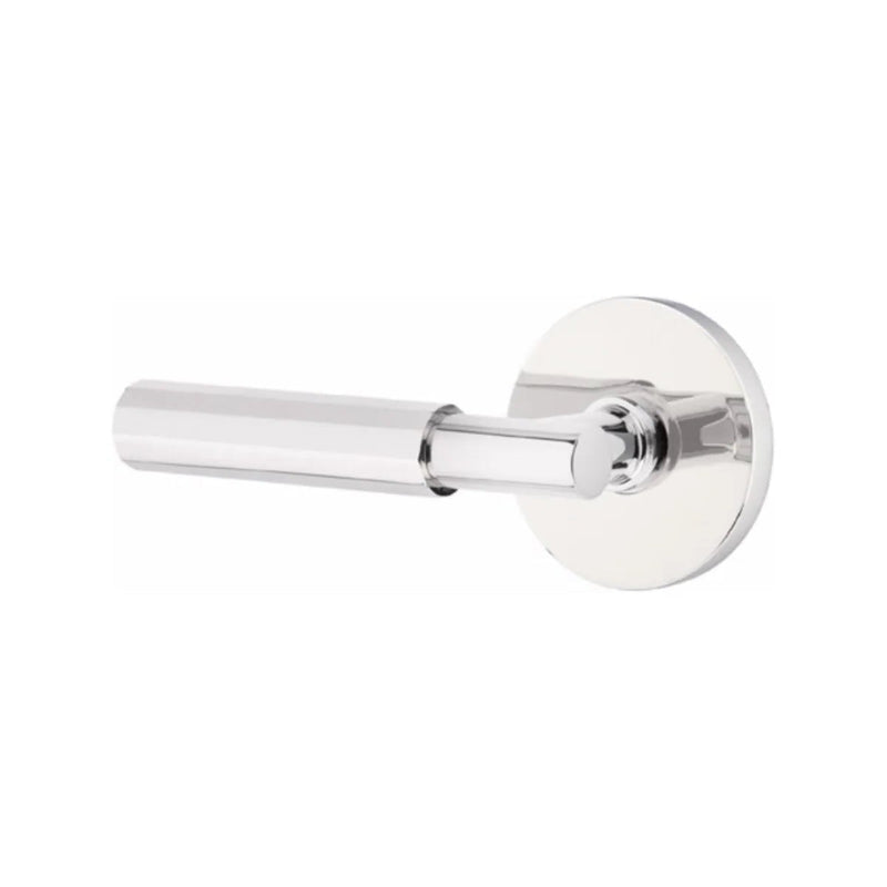 Emtek Select T-Bar Faceted Lever with Disk Rosette in Polished Chrome finish