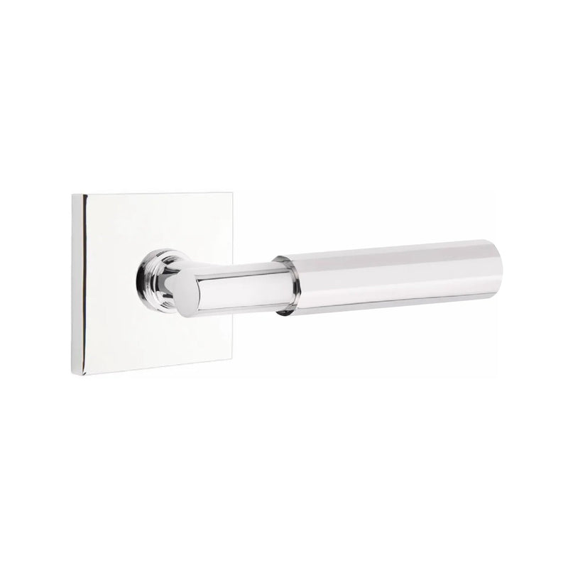 Emtek Select T-Bar Faceted Lever with Square Rosette in Polished Chrome finish