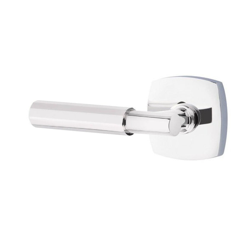 Emtek Select T-Bar Faceted Lever with Urban Modern Rosette in Polished Chrome finish