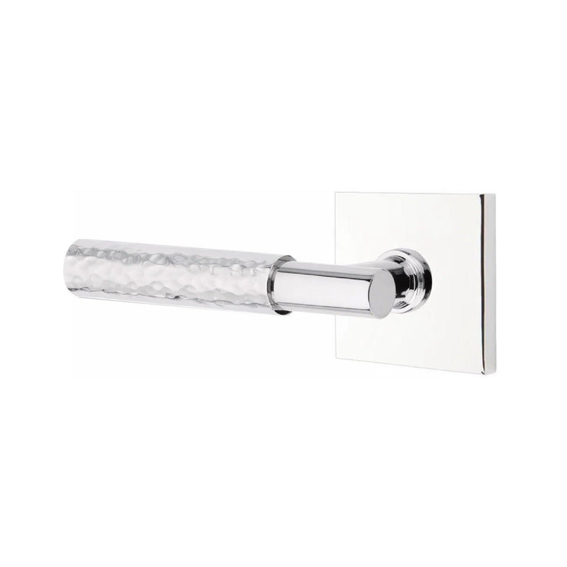 Emtek Select T-Bar Hammered Lever with Square Rosette in Polished Chrome finish