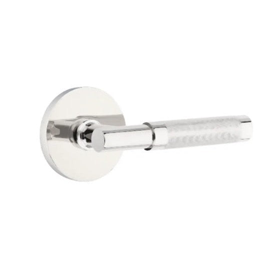 Emtek Select T-Bar Knurled Lever with Disk Rosette in Polished Chrome finish