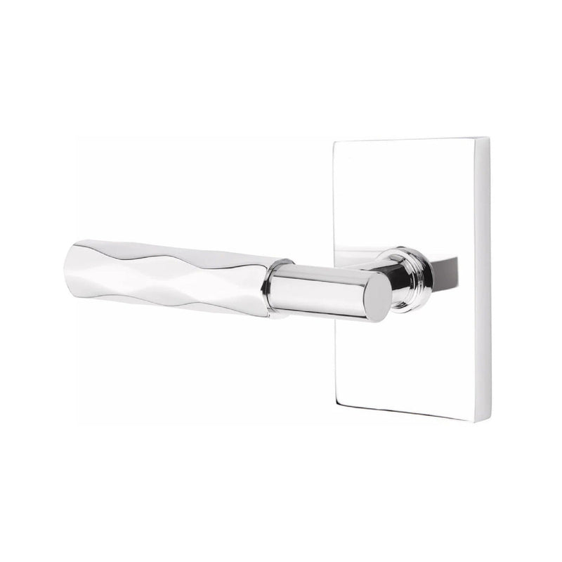 Emtek Select T-Bar Tribeca Lever with Modern Rectangular Rosette in Polished Chrome finish