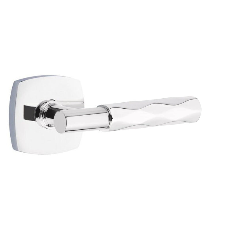 Emtek Select T-Bar Tribeca Lever with Urban Modern Rosette in Polished Chrome finish