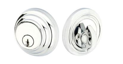 Emtek Single Cylinder Low Profile Keyed Deadbolt in Polished Chrome finish