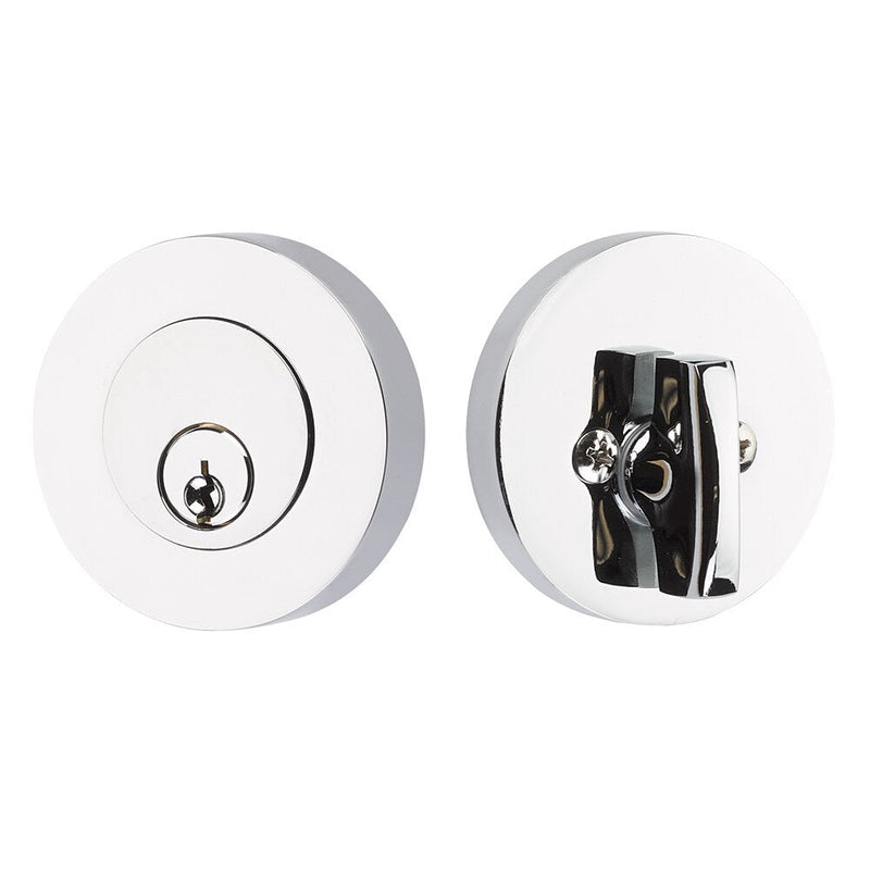 Emtek Single Cylinder Modern Disc Deadbolt in Polished Chrome finish