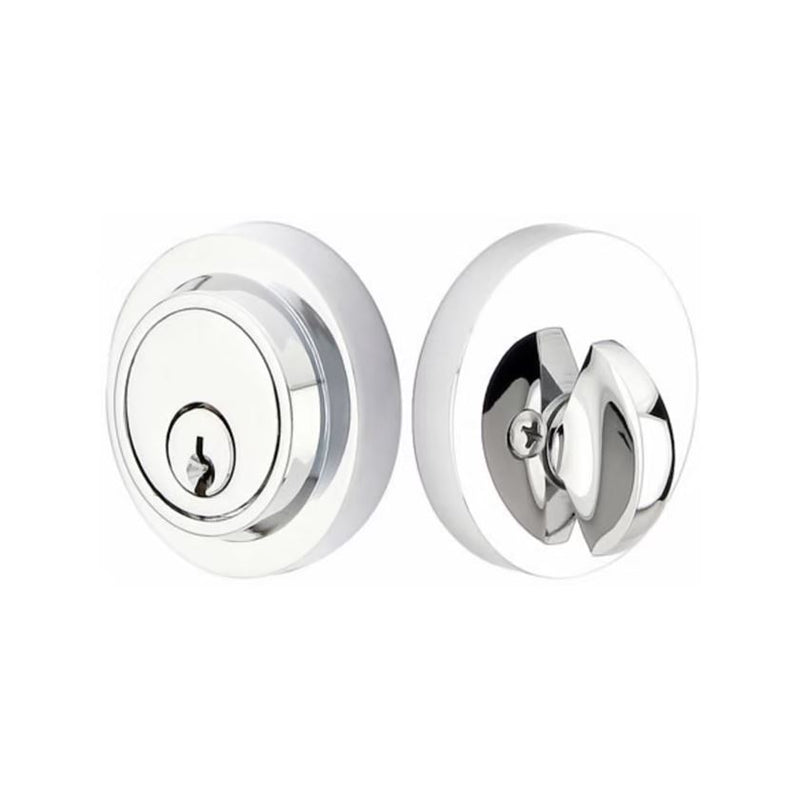 Emtek Single Cylinder Modern Keyed Deadbolt in Polished Chrome finish