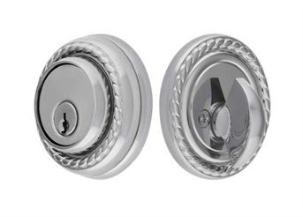 Emtek Single Cylinder Rope Keyed Deadbolt in Polished Chrome finish