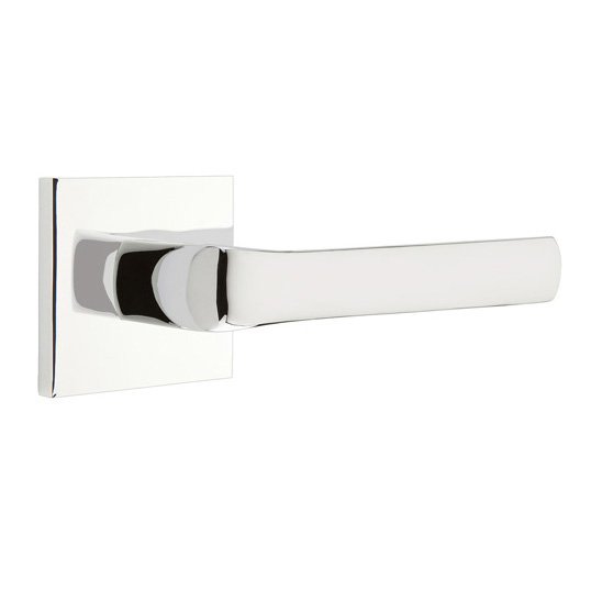 Emtek Spencer Lever With Square Rosette in Polished Chrome finish