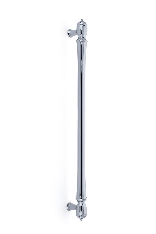 The Emtek Spindle Appliance Pull, 18" Center to Center in Polished Chrome finish