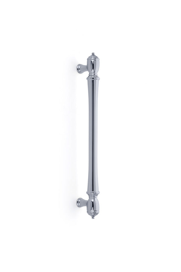 The Emtek Spindle Appliance Pull, 12" Center to Center in Polished Chrome finish