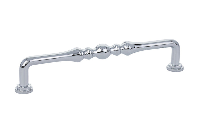 The Emtek Spindle Cabinet Pull, 6" Center to Center in Polished Chrome finish