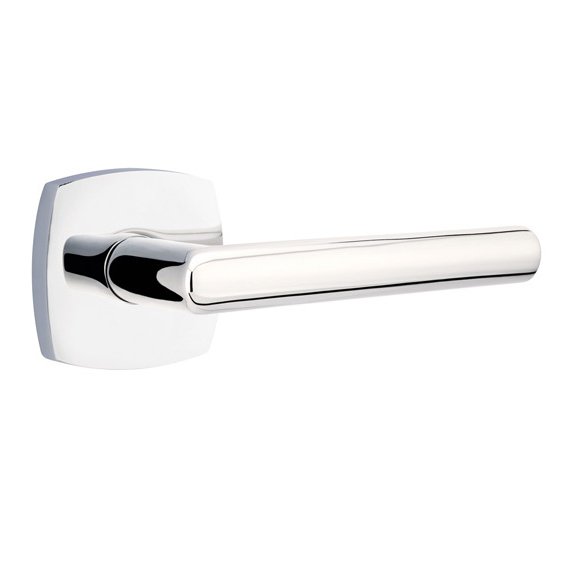 Emtek Stuttgart Lever With Urban Modern Rosette in Polished Chrome finish