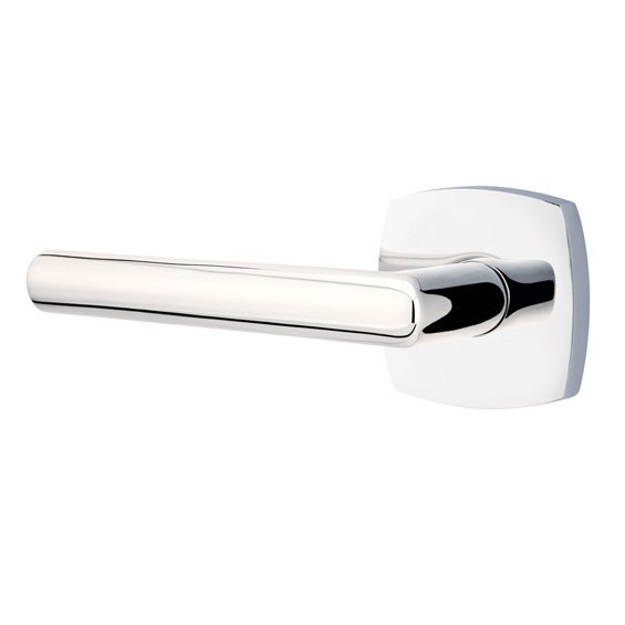 Emtek Stuttgart Lever With Urban Modern Rosette in Polished Chrome finish