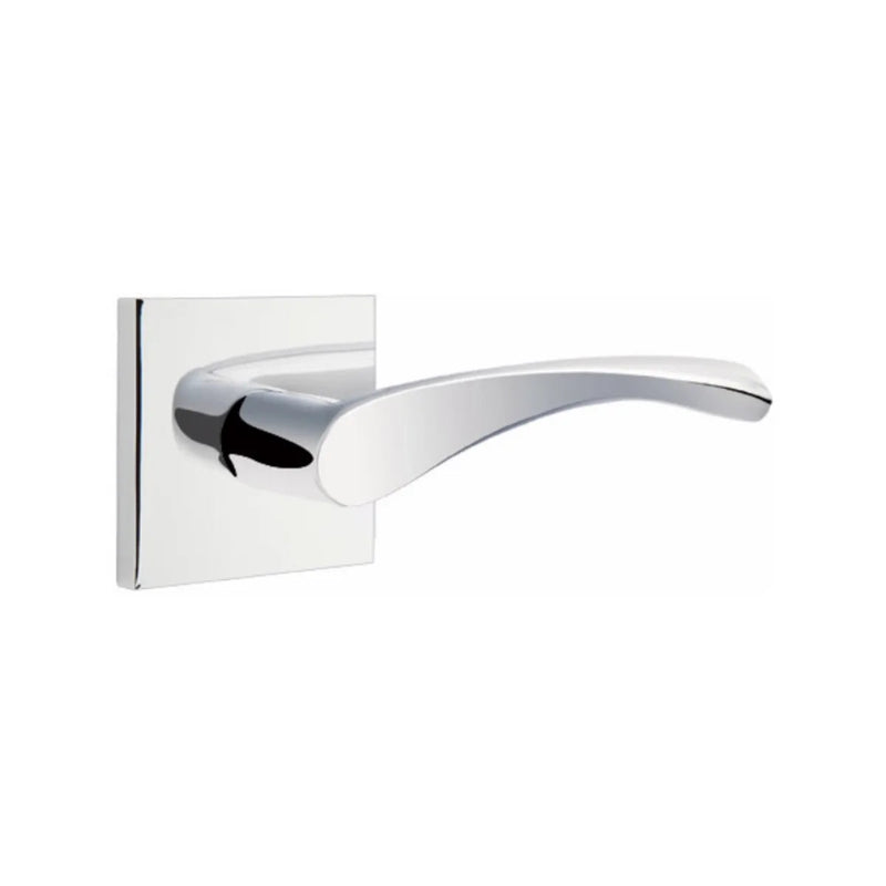 The Emtek Triton Lever With Square Rosette in Polished Chrome finish