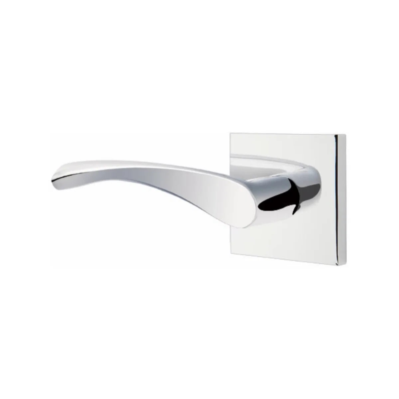 The Emtek Triton Lever With Square Rosette in Polished Chrome finish