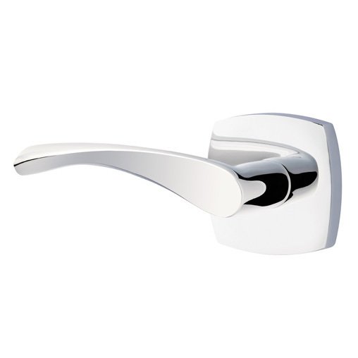 The Emtek Triton Lever With Urban Modern Rosette in Polished Chrome finish