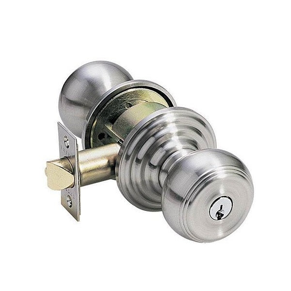 The Emtek Waverly Knob with Regular Rosette in Polished Chrome finish.