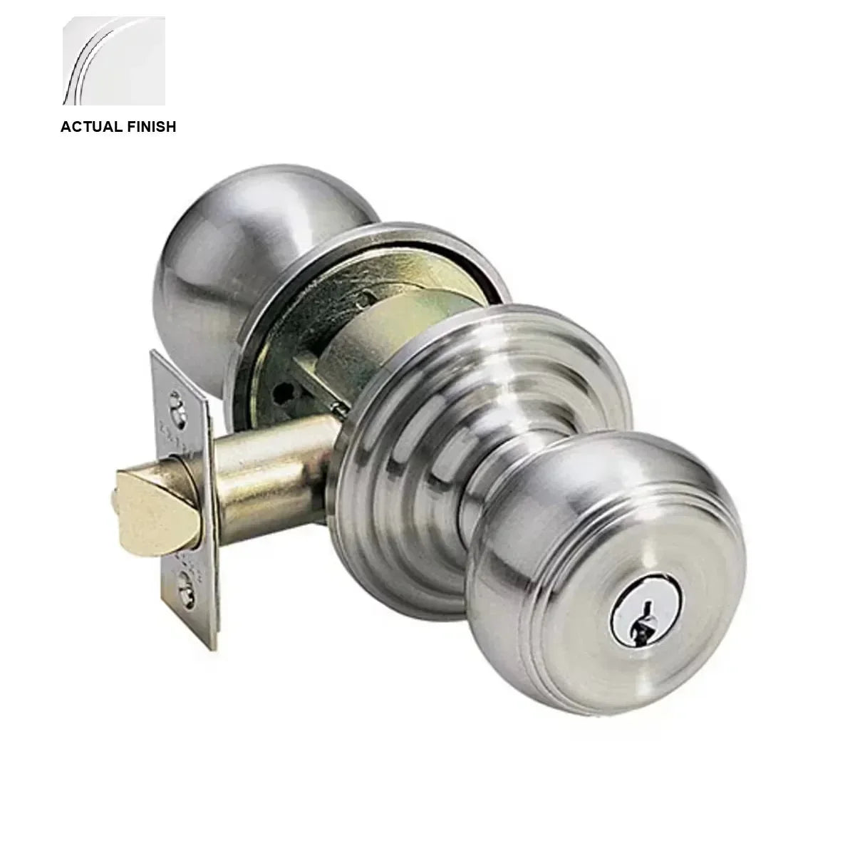 The Emtek Waverly Knob with Regular Rosette in Polished Chrome finish.