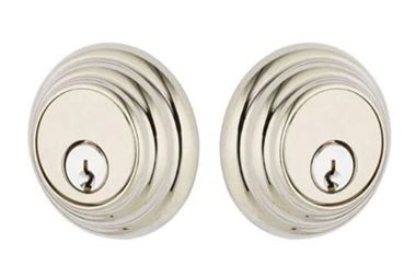 Emtek Double Cylinder Low Profile Keyed Deadbolt in Polished Nickel finish