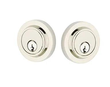 Emtek Double Cylinder Modern Keyed Deadbolt in Polished Nickel finish