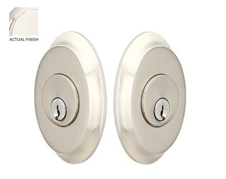 Emtek Double Cylinder Saratoga Keyed Deadbolt in Polished Nickel finish