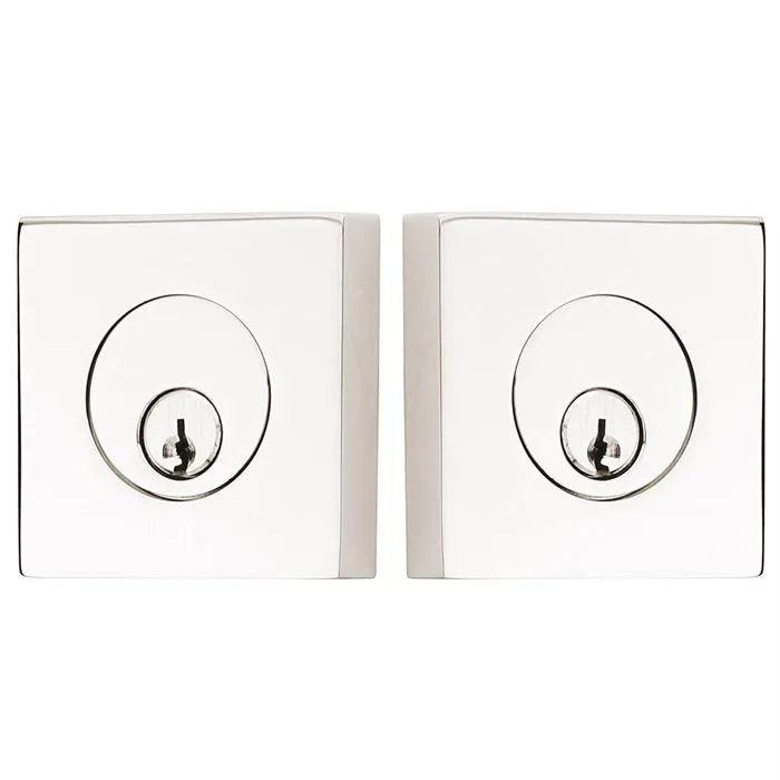 Emtek Double Cylinder Square Keyed Deadbolt in Polished Nickel finish