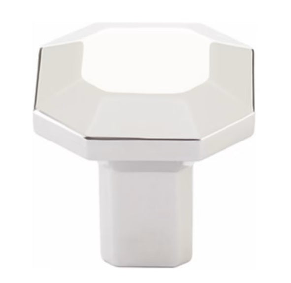 The Emtek Riviera Square Knob in Polished Nickel finish