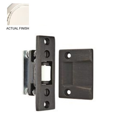 The Emtek Roller Door Catch in Polished Nickel finish