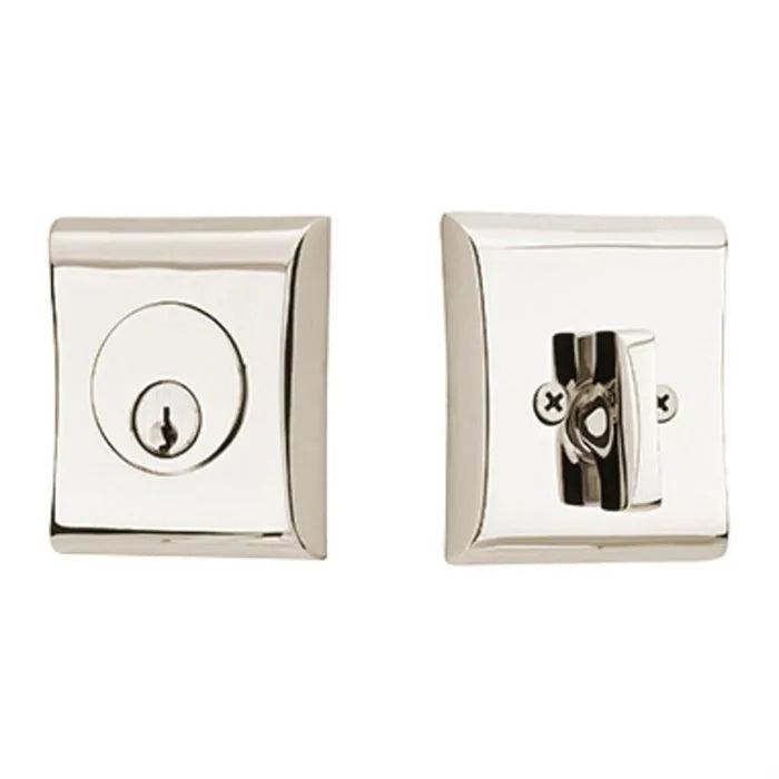 Emtek Single Cylinder Neos Keyed Deadbolt in Polished Nickel finish