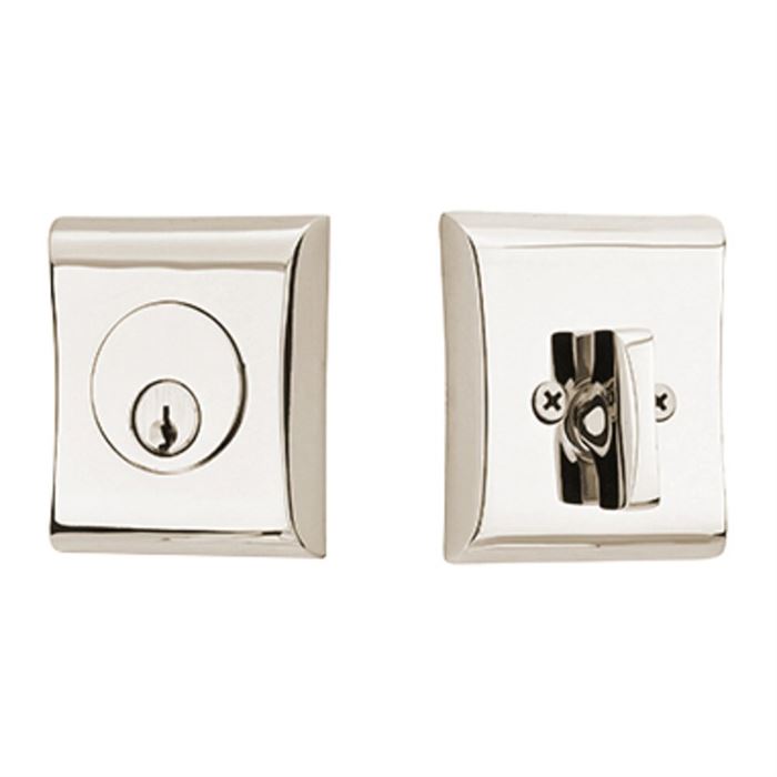 Emtek Single Cylinder Neos Keyed Deadbolt in Polished Nickel finish