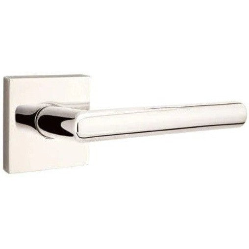 Emtek Stuttgart Lever with Square Rosette in Polished Nickel finish