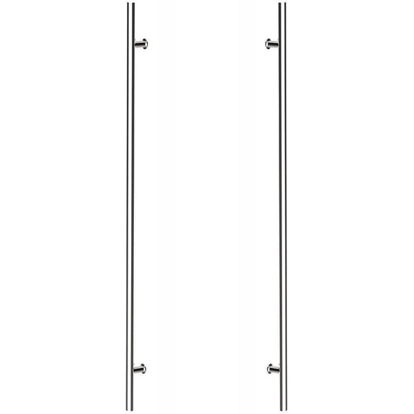 Emtek Back to Back 24" Round Door Pull in Polished Stainless Steel finish