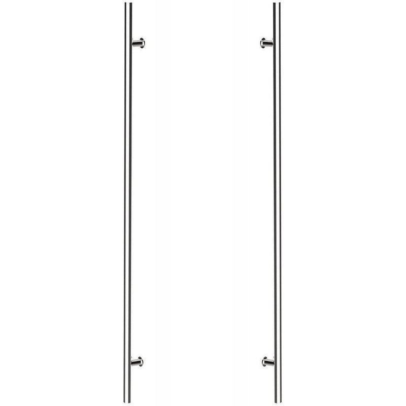 Emtek Back to Back 24" Round Door Pull in Polished Stainless Steel finish