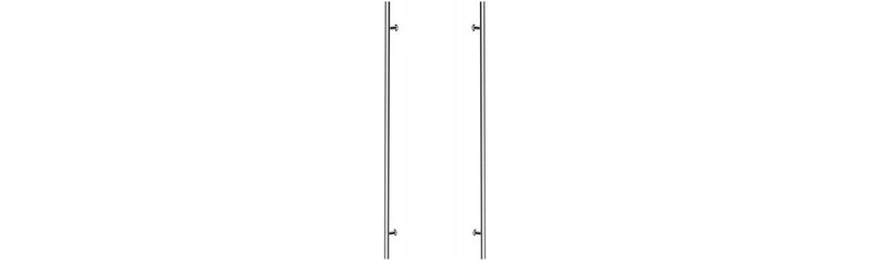 Emtek Back to Back 48" Round Door Pull in Polished Stainless Steel finish