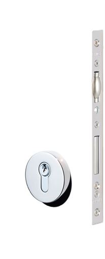 Emtek Round European Mortise Deadbolt with Integrated Roller Latch in Polished Stainless Steel finish