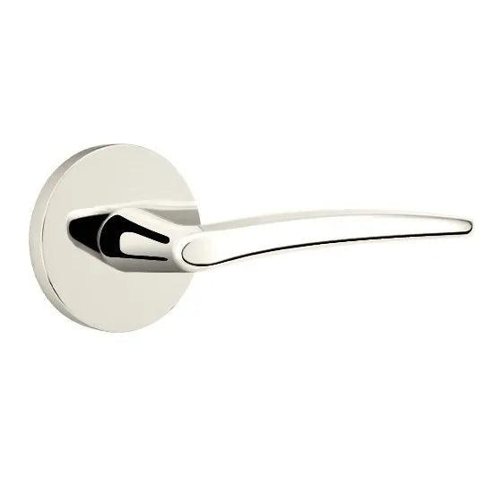 Emtek Poseidon Lever With Disk Rosette Lifetime Polished Nickel