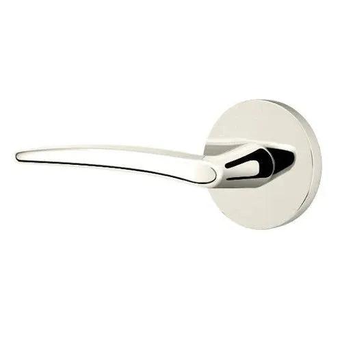 Emtek Poseidon Lever With Disk Rosette Lifetime Polished Nickel