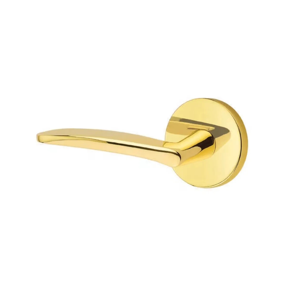 Emtek Poseidon Lever With Disk Rosette Unlacquered Brass