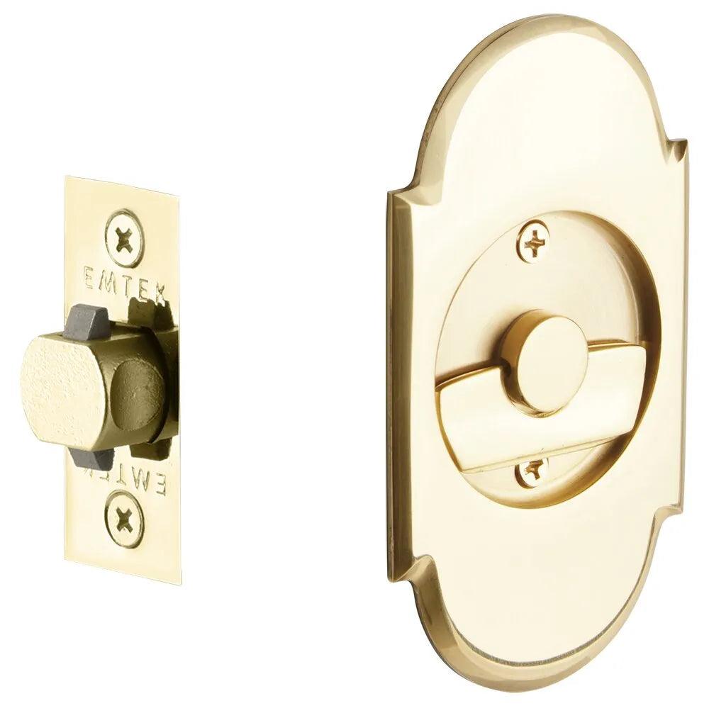 Emtek Privacy #8 Pocket Door Tubular Lock Unlacquered Brass