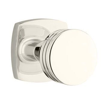 Emtek Bern Knob with Urban Modern Rosette in Lifetime Polished Nickel finish