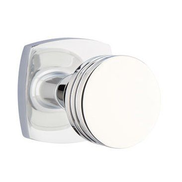 Emtek Bern Knob with Urban Modern Rosette in Polished Chrome finish