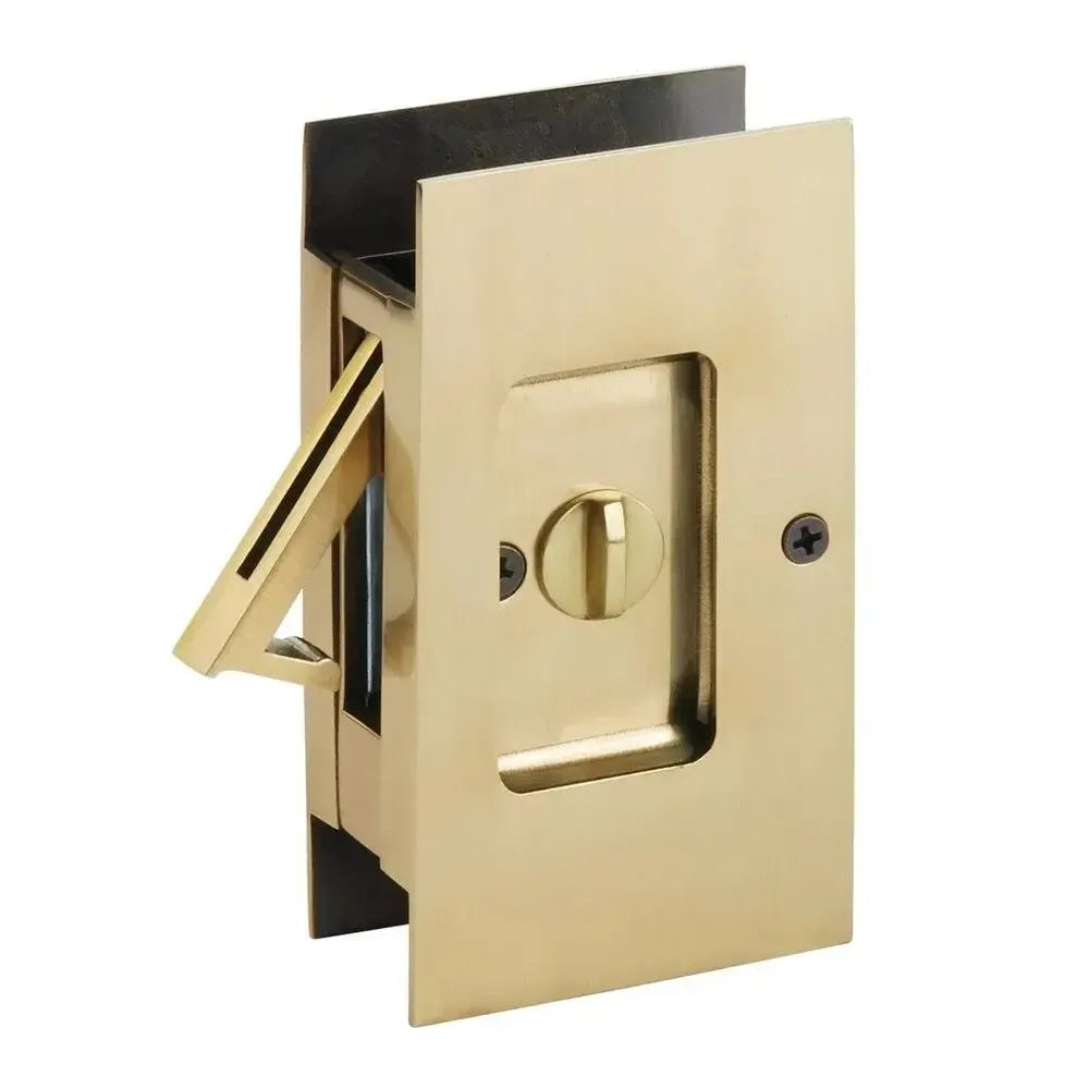 Emtek Privacy Modern Rectangular Pocket Door Lock French Antique