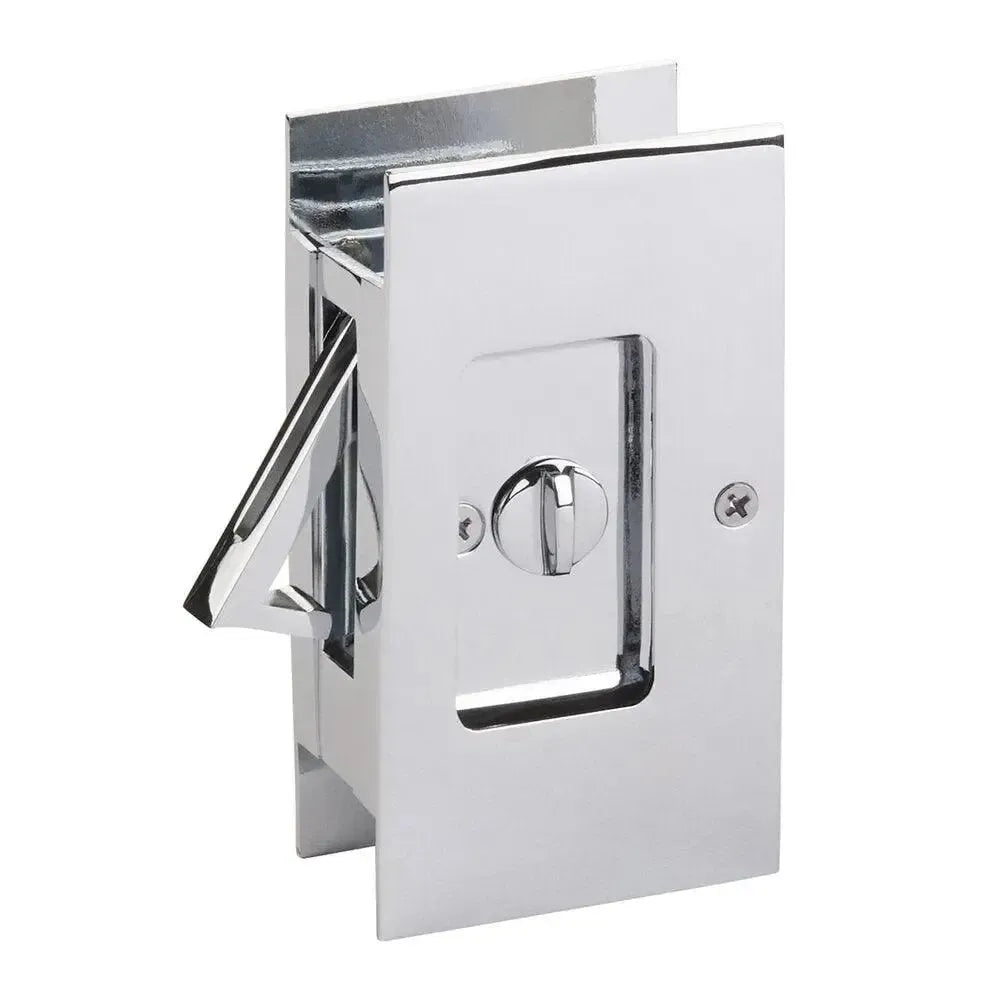 Emtek Privacy Modern Rectangular Pocket Door Lock Polished Chrome