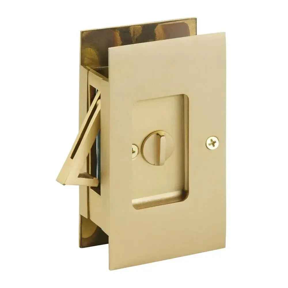 Emtek Privacy Modern Rectangular Pocket Door Lock Satin Brass
