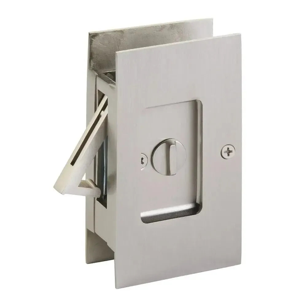 Emtek Privacy Modern Rectangular Pocket Door Lock Satin Nickel
