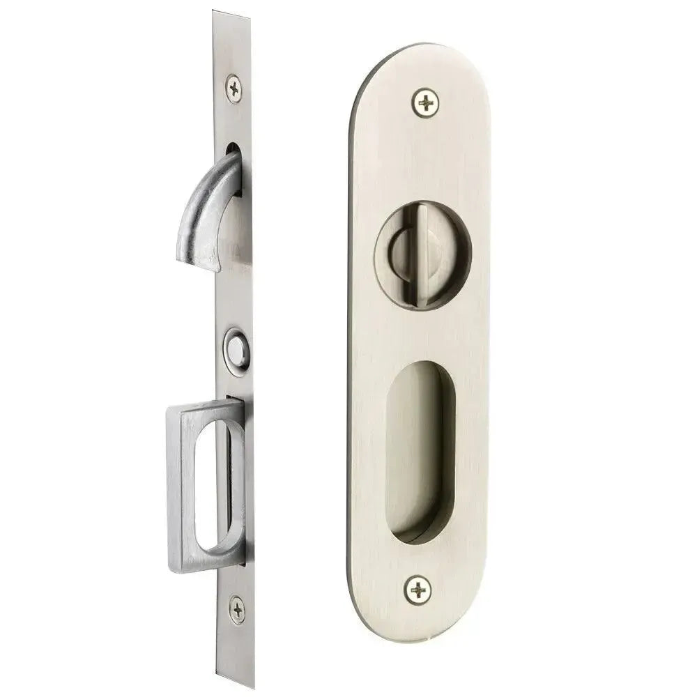 EmtekEmtek Privacy Narrow Oval Pocket Door Mortise Lock in 