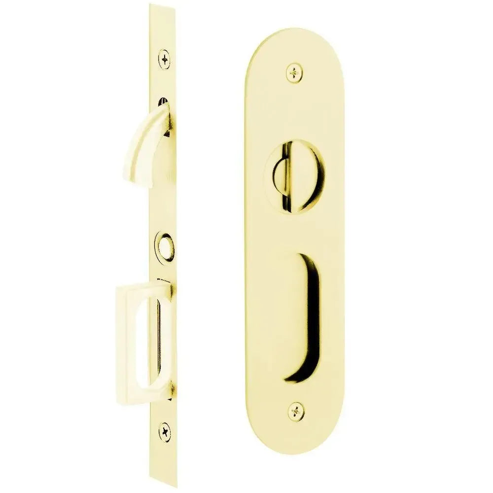 EmtekEmtek Privacy Narrow Oval Pocket Door Mortise Lock in 