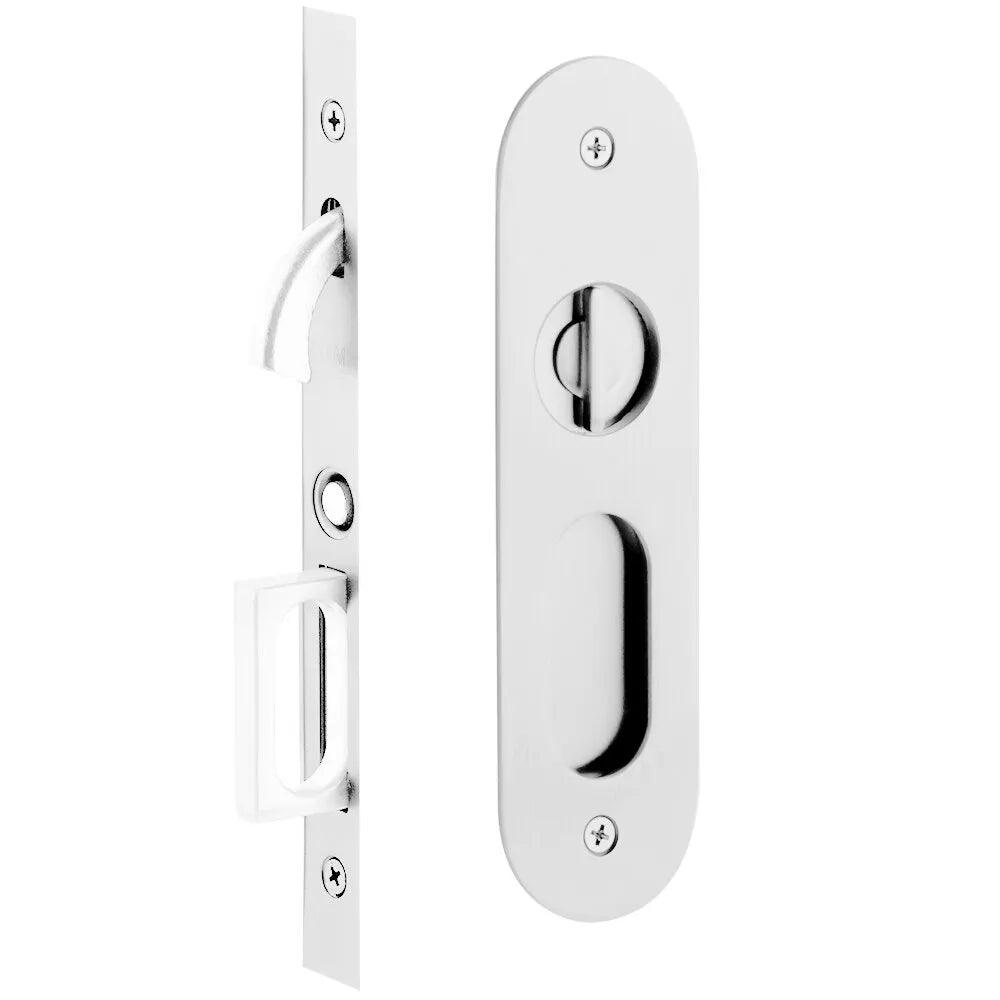 Emtek Privacy Narrow Oval Pocket Door Mortise Lock Polished Chrome